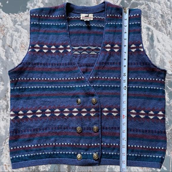 SOLD Winona-Knits 100% Wool Sweater Vest Sz L - Picture 8 of 9